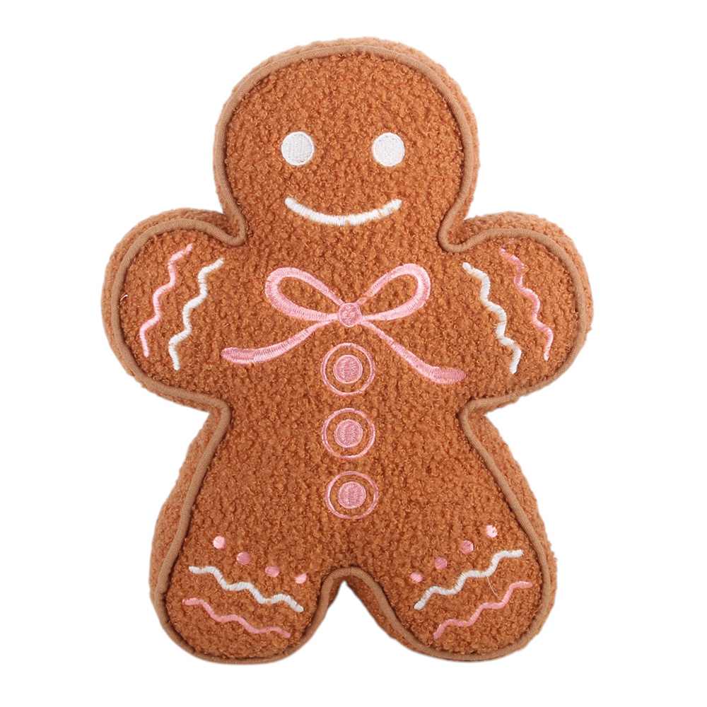 Something Different - Sugarplum Bakery Gingerbread Man Boucle Zierkissen - Mehrfarben